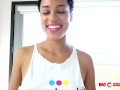 Sexy Small Tits Ebony Amethyst Banks POV Blowjob