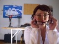 Naked lady boss in the office without panties. The bitch dresses in an office suit and plays with in