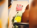 Ebony egirl  plays with pikachu as if they were you