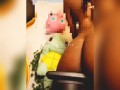 Ebony egirl  plays with pikachu as if they were you