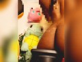 Ebony egirl  plays with pikachu as if they were you