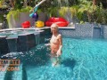 Sexy swimming behaviour with petite GF Chloe Temple