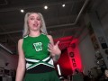 Cheer leader Britt Blair jerks off her Cheer Coach in the point of view hand job video called Coach Has a Boner!