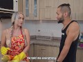 My boss's son seduces me and his father surprises us fucking in the kitchen Kourtney Love