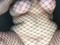 View from below of big titty goth BBW getting fucked wearing fishnets