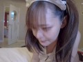 巨乳メイドさんの濃厚フェラからの素股…我慢できずに挿入♡バックでガン突き中出し（日本人素人）