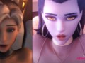 Lewd 3d animation bundle with Overwatch babes by Xordel