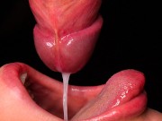 CLOSE UP: BEST Milking Mouth for your DICK! Sucking Cock ASMR, Tongue and Lips BLOWJOB