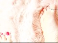 Cute toes and feet rubbing on a soft carpet!
