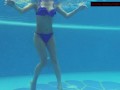 Lina Mercury is hot and horny in the public swimming pool