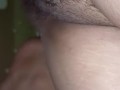 Hot cum with hot piss coming out from her tight pussy