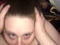 POV face fucking blue eyed PAWG, cover my tongue with your  thick cum