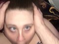 POV face fucking blue eyed PAWG, cover my tongue with your  thick cum