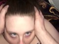 POV face fucking blue eyed PAWG, cover my tongue with your  thick cum