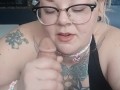 getting deep throated by horny, Red headed, BBW, cam girl.