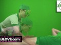 Homemade couple blowjob cowgirl riding & doggystyle decked out in ALL green from head to dick for St Patty's Day - Lelu Love