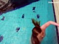 Perfect titties and ass teen swimming naked