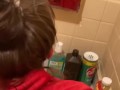 Backshots in her bathroom
