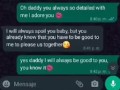 Whatsapp conversation chat with my sugar daddy, I convince him to fuck me while we are home alone💦