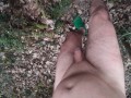 naked in the wood, walk in the brambles near road