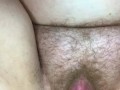Thick hairy bbw fucked from behind, pushing out his hot thick load then cleaning off his cock 😍