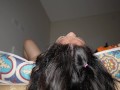 My neighbor asks me to fuck her face and vagina in a doggy style, she screams a lot, facefuck