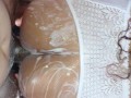 with my ass all soapy with foam in the bath he fucks me until i ejaculate,i like to fuck in the bath