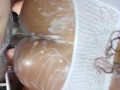 with my ass all soapy with foam in the bath he fucks me until i ejaculate,i like to fuck in the bath