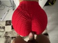 stepsister has a sexy ass while looking for her bra I cumshot on ass /CandyLuxxx