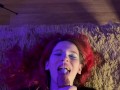 A lustful bitch with fiery red hair loves when her pretty face is flooded with sperm!