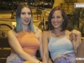 Wild Lesbians Betty And Yuno Use A Double Dildo To Fulfil Their Pleasures Outdoors - MAMACITAZ