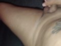 Watch pre cum leak out of my dick while jerking off in adult theater in front of people watching