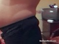 Preggo amateur teen gags while swallowing Ben Dovers cum