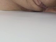 SATISFIED WITH THE HELP OF THE CORNER OF THE TABLE ... Masturbation with furniture