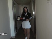 Servicio de habitaciones sexo en el hotel con Susy Gala y Nick Moreno polla gigante en POV