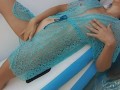 NET Dress Fetish #  PEE at the balcony