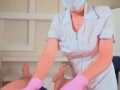 Naughty nurse in gloves keeps fucking her clients