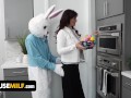 Mylf and Teen Syren De Mer, Chloe Rose Take Turns Riding The Easter Bunny's Carrot - FreeUse Milf