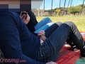 French Teacher Handjob Amateur on public park to student with Cumshot - MissCreamy