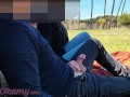French Teacher Handjob Amateur on public park to student with Cumshot - MissCreamy