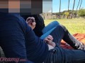 French Teacher Handjob Amateur on public park to student with Cumshot - MissCreamy