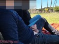 French Teacher Handjob Amateur on public park to student with Cumshot - MissCreamy