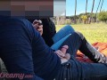 French Teacher Handjob Amateur on public park to student with Cumshot - MissCreamy