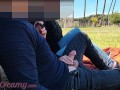 French Teacher Handjob Amateur on public park to student with Cumshot - MissCreamy