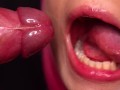 CLOSE UP: BEST MILKY Sensual BLOWJOB for YOUR Hard DICK! PINK HAIR! Delicious CUM in Mouth ASMR 4K