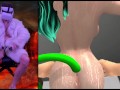 Fucking a succubus in VR game "Succubus' Helping Hand". Interactive game in virtual reality