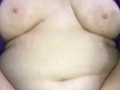 BIG TIT CHUBBY HOUSEWIFE GETS CUM SHOT ONTO HER CHUBBY BELLY AND HAIRY PUSSY