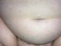 BIG TIT CHUBBY HOUSEWIFE GETS CUM SHOT ONTO HER CHUBBY BELLY AND HAIRY PUSSY