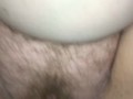 BIG TIT CHUBBY HOUSEWIFE GETS CUM SHOT ONTO HER CHUBBY BELLY AND HAIRY PUSSY