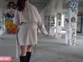 Hot girl caught naked in old building